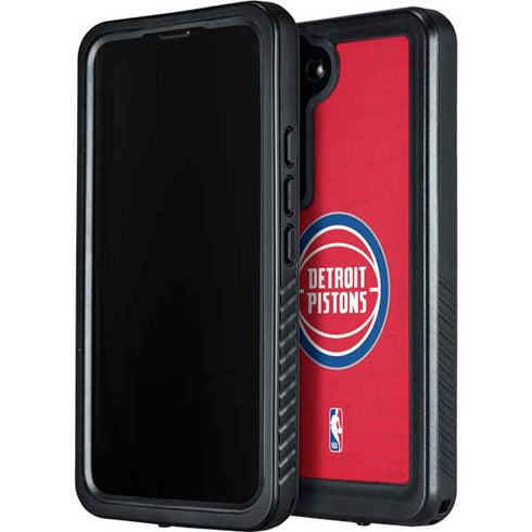 NBA Detroit Pistons Distressed Galaxy S24 Waterproof Case
